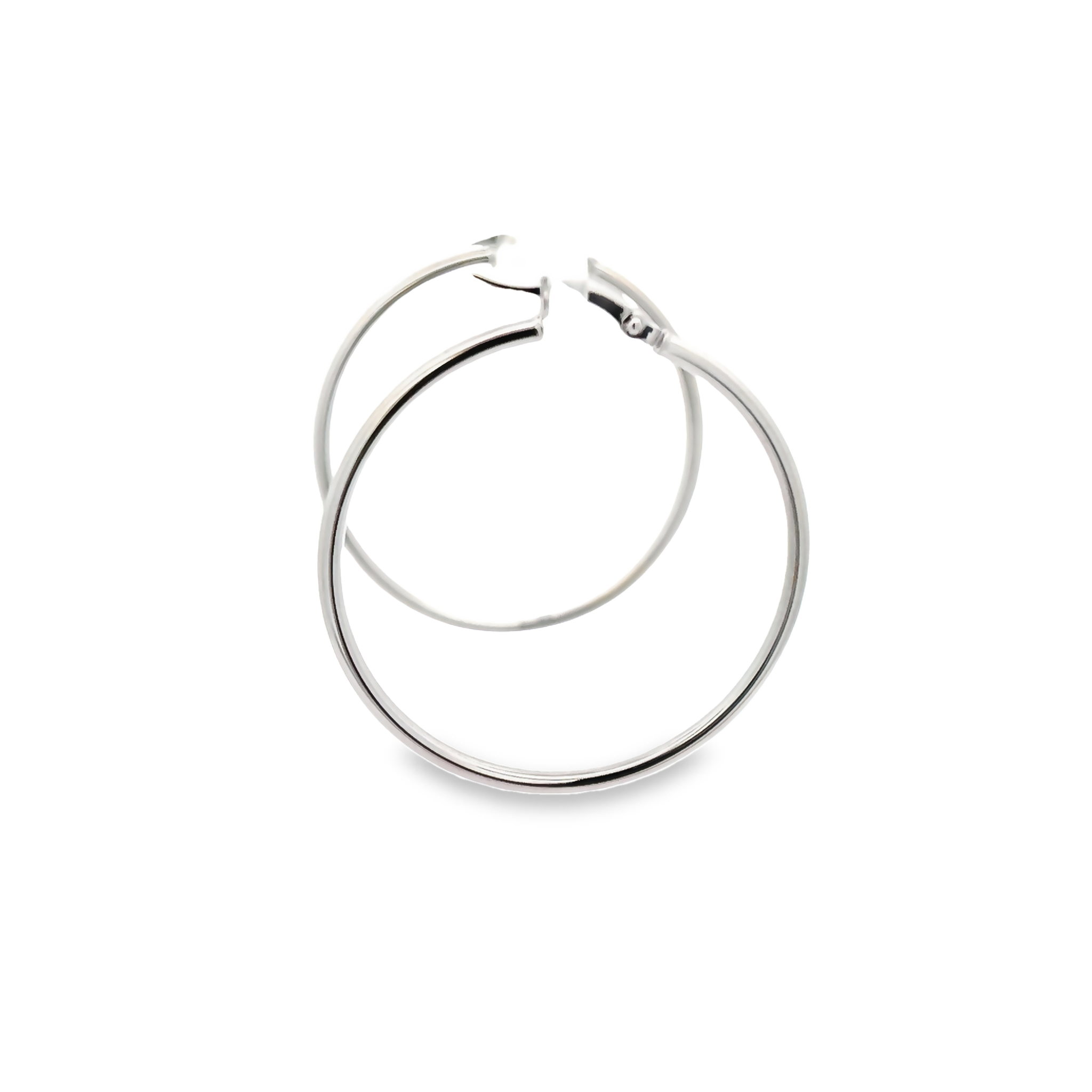 14k White Gold Hoop Earrings
