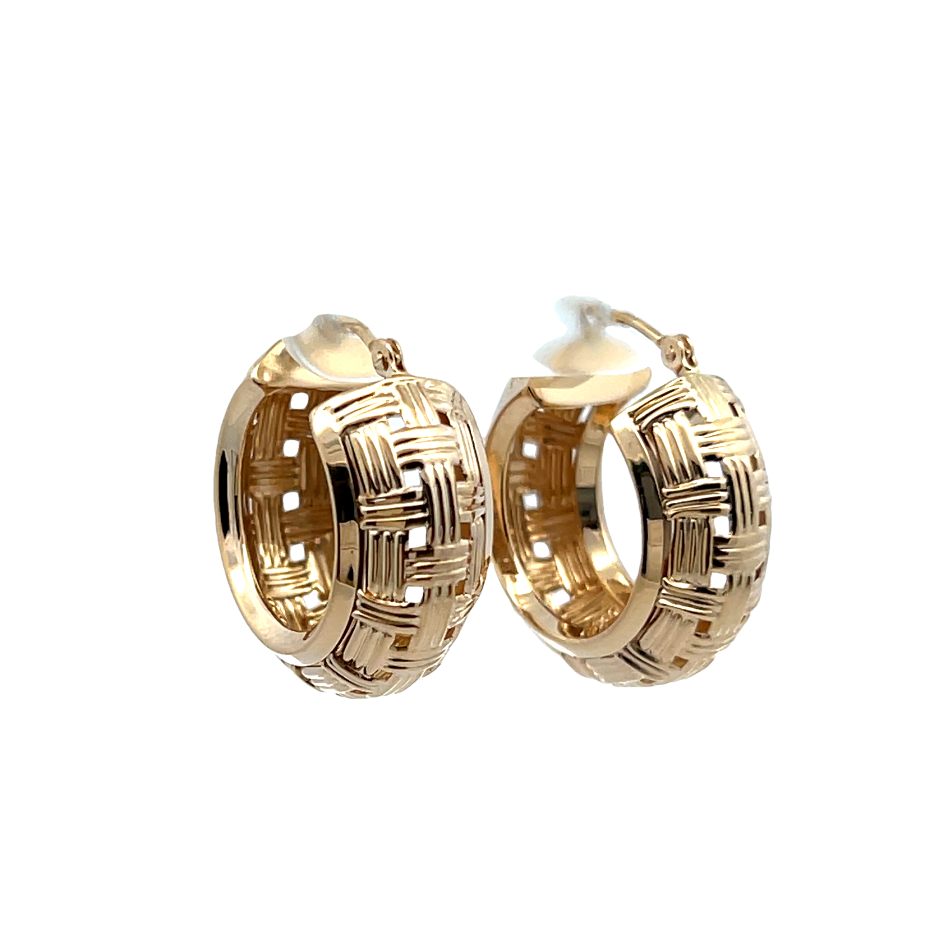 14k Yellow Gold Woven Hoop Earrings