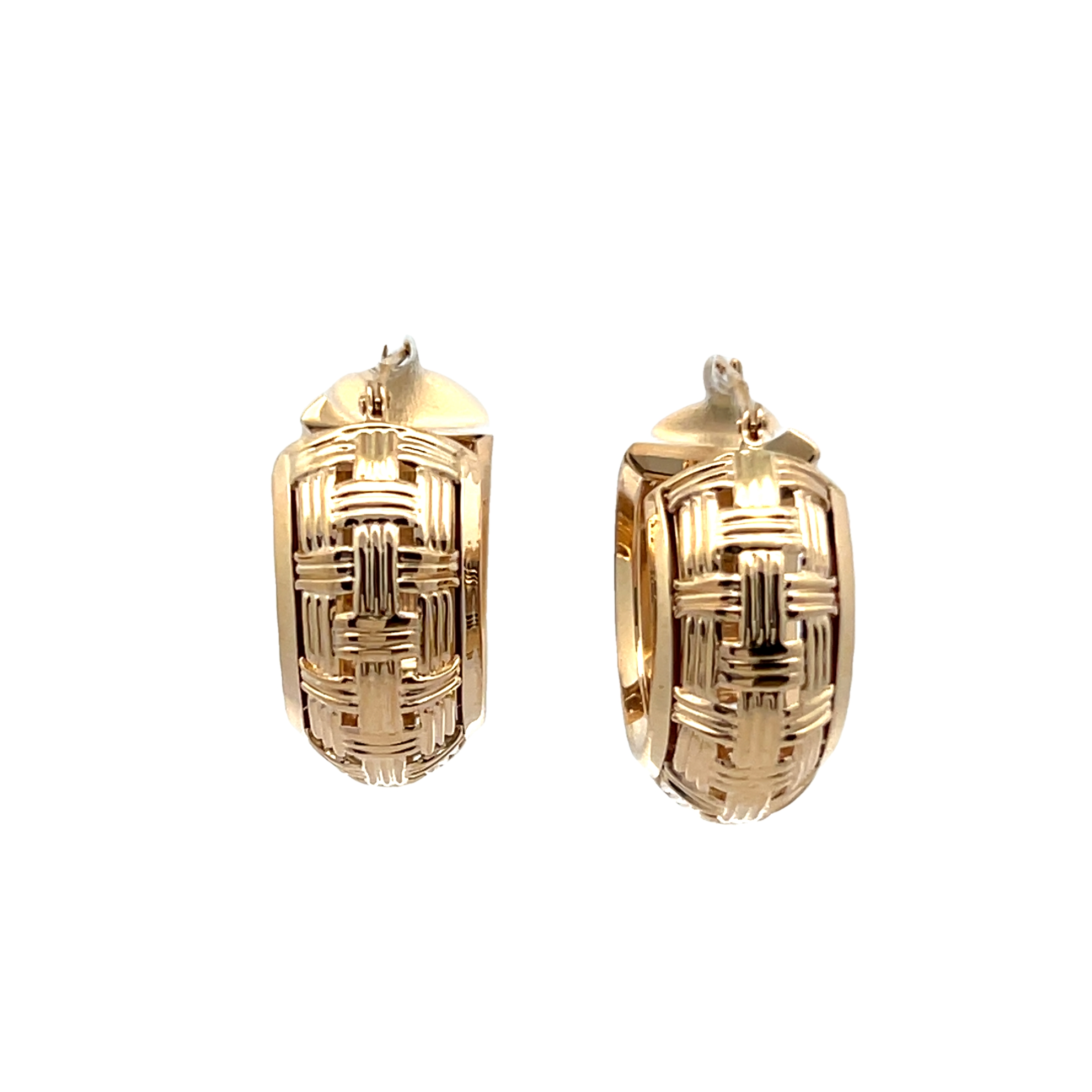 14k Yellow Gold Woven Hoop Earrings