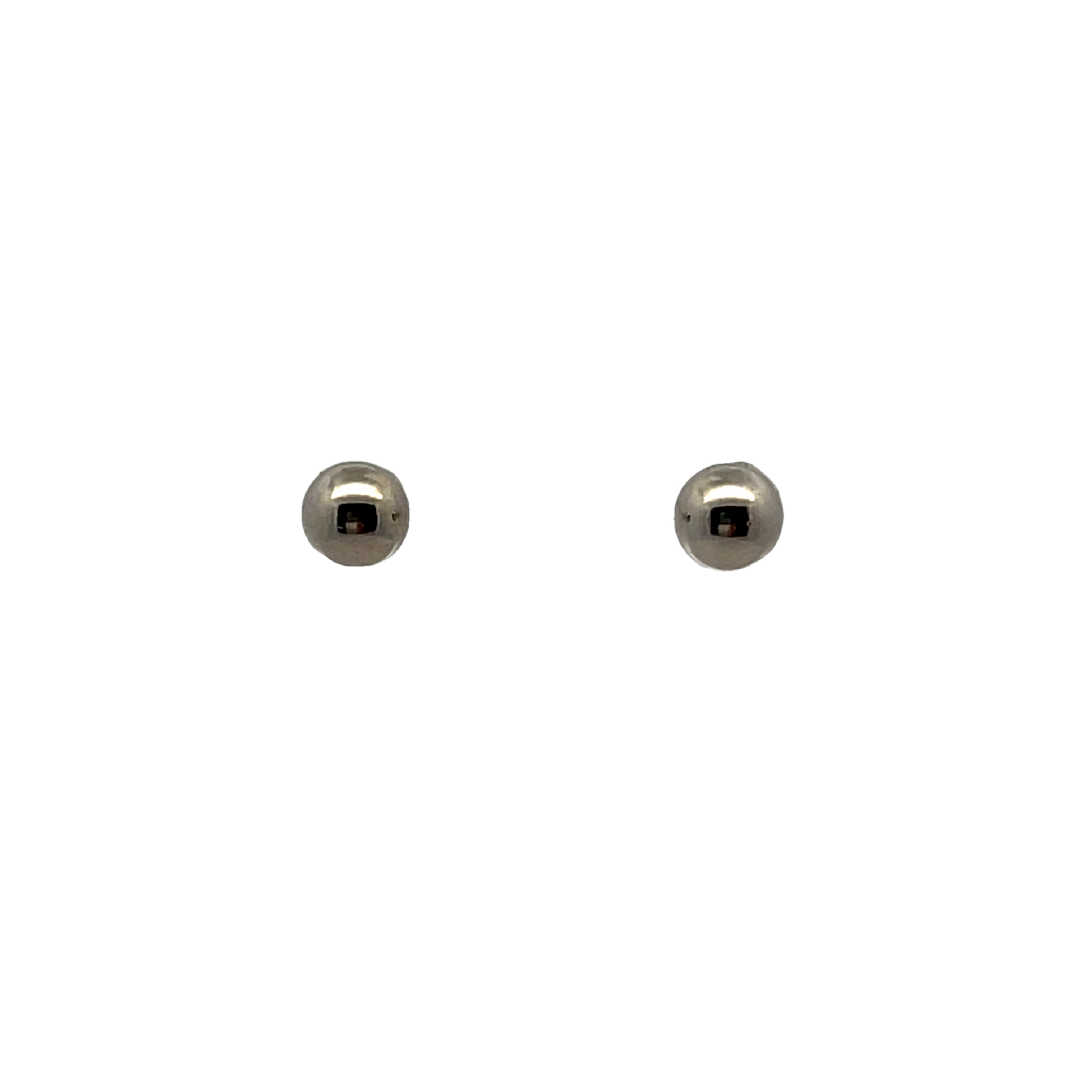 14k White Gold Ball Stud Earrings