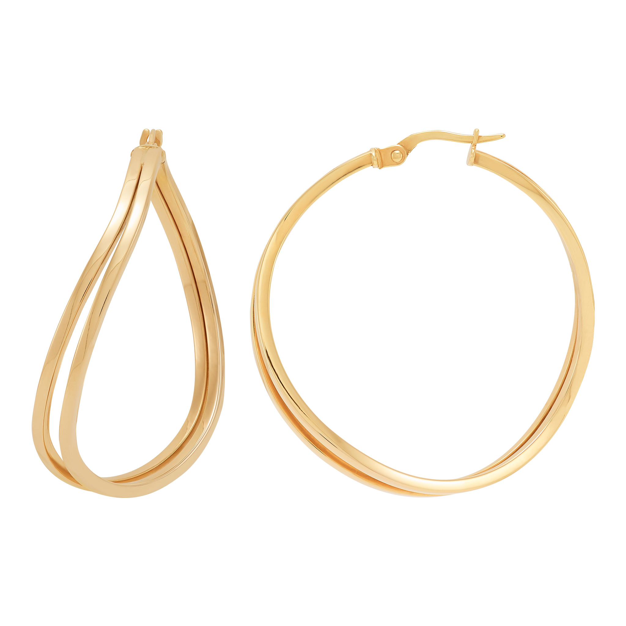 14k Yellow Gold Curve Hoop Earrings