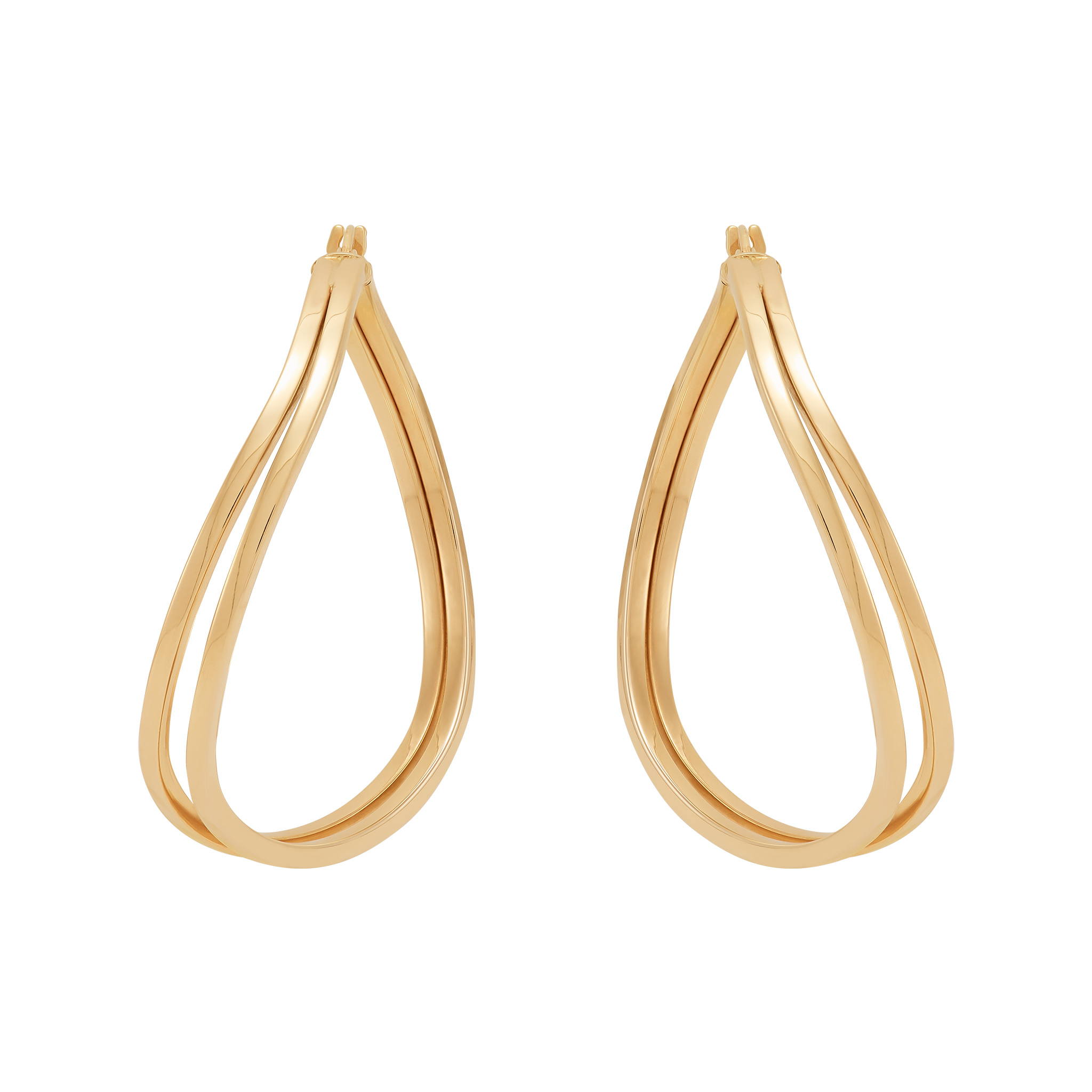 14k Yellow Gold Curve Hoop Earrings