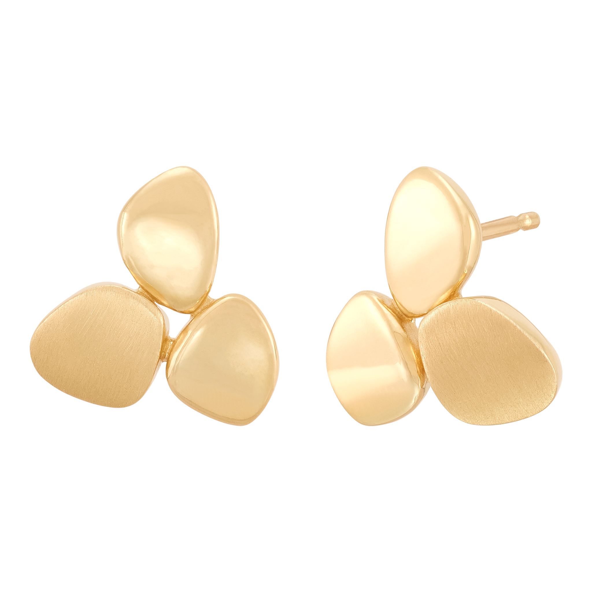 14k Yellow Gold Disc Stud Earrings