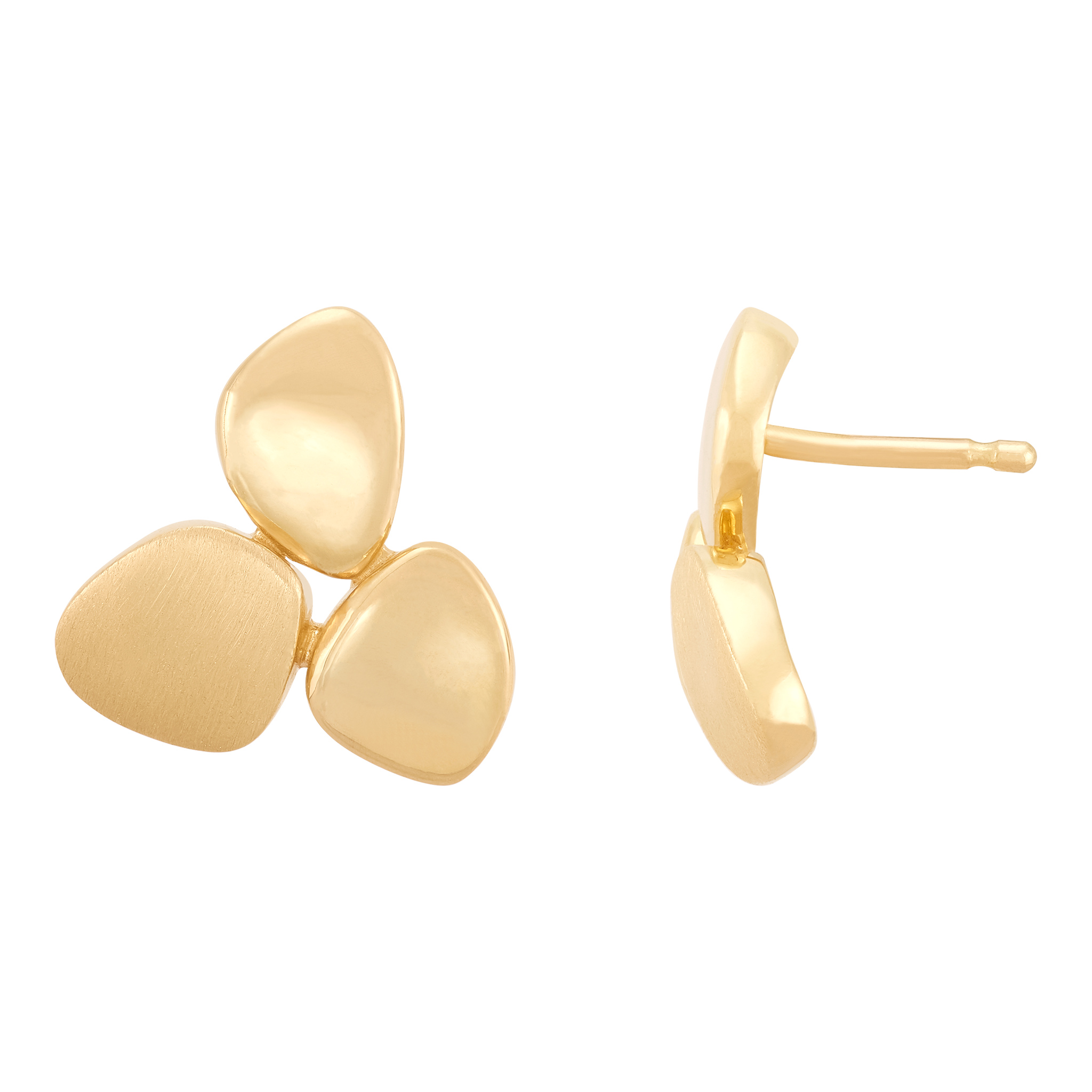 14k Yellow Gold Disc Stud Earrings