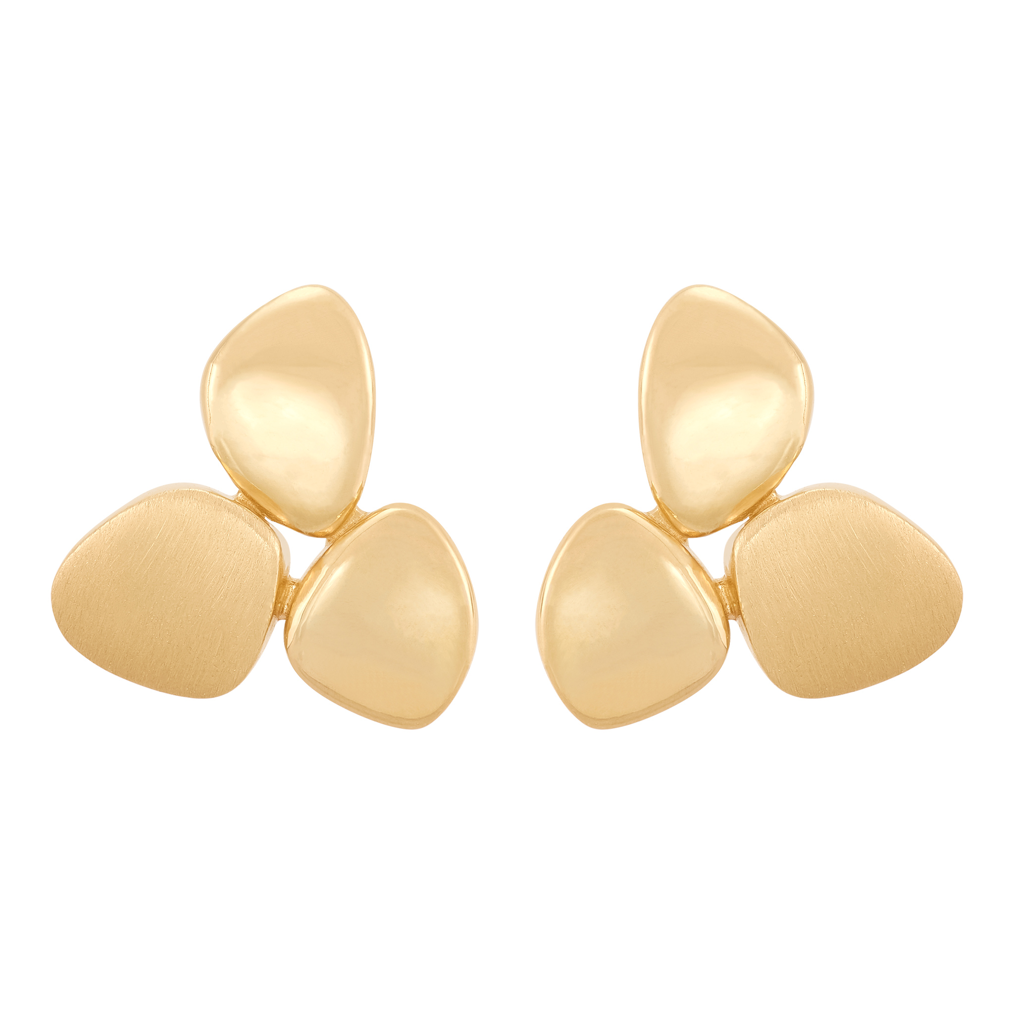 14k Yellow Gold Disc Stud Earrings