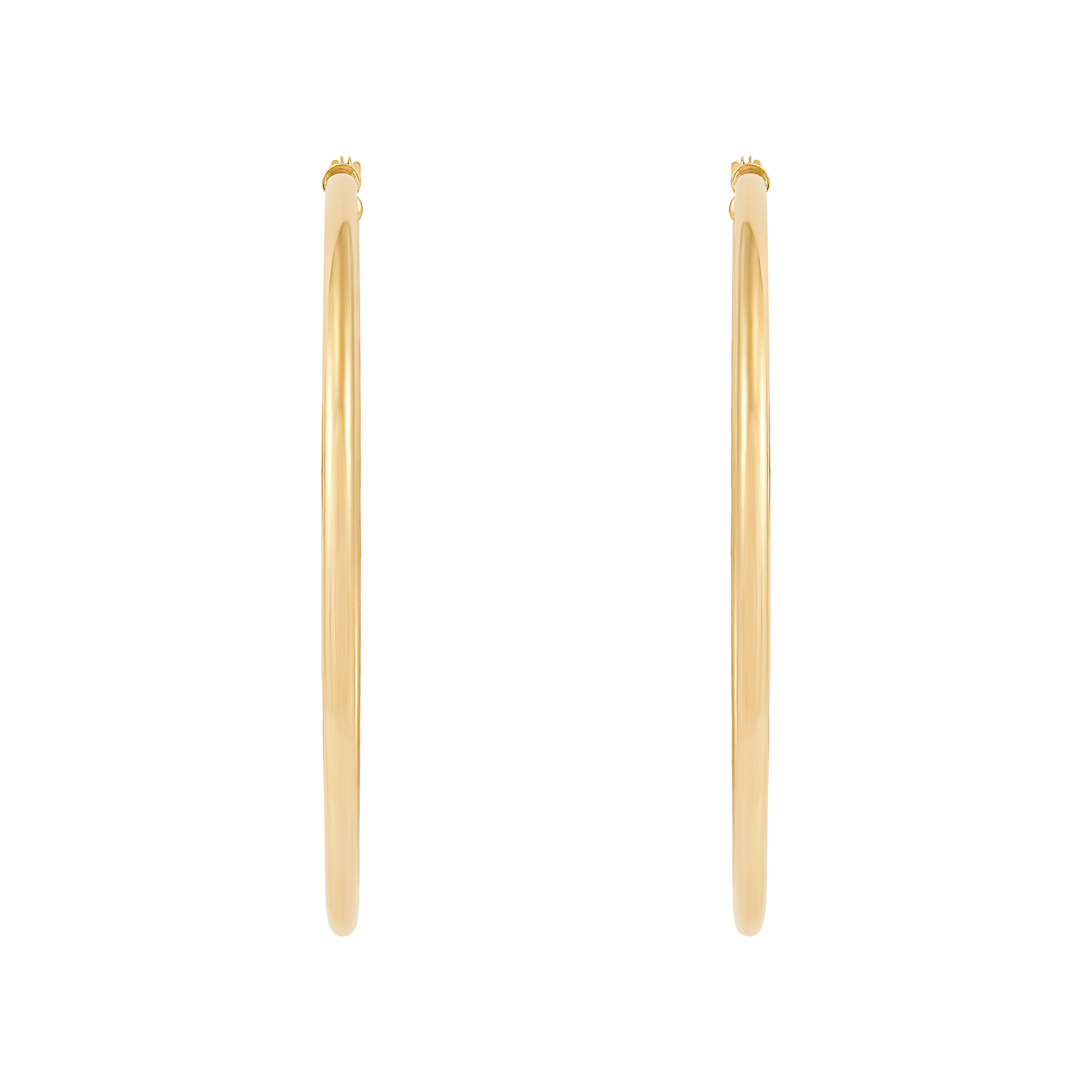 14k Yellow Gold Tube Hoop Earrings