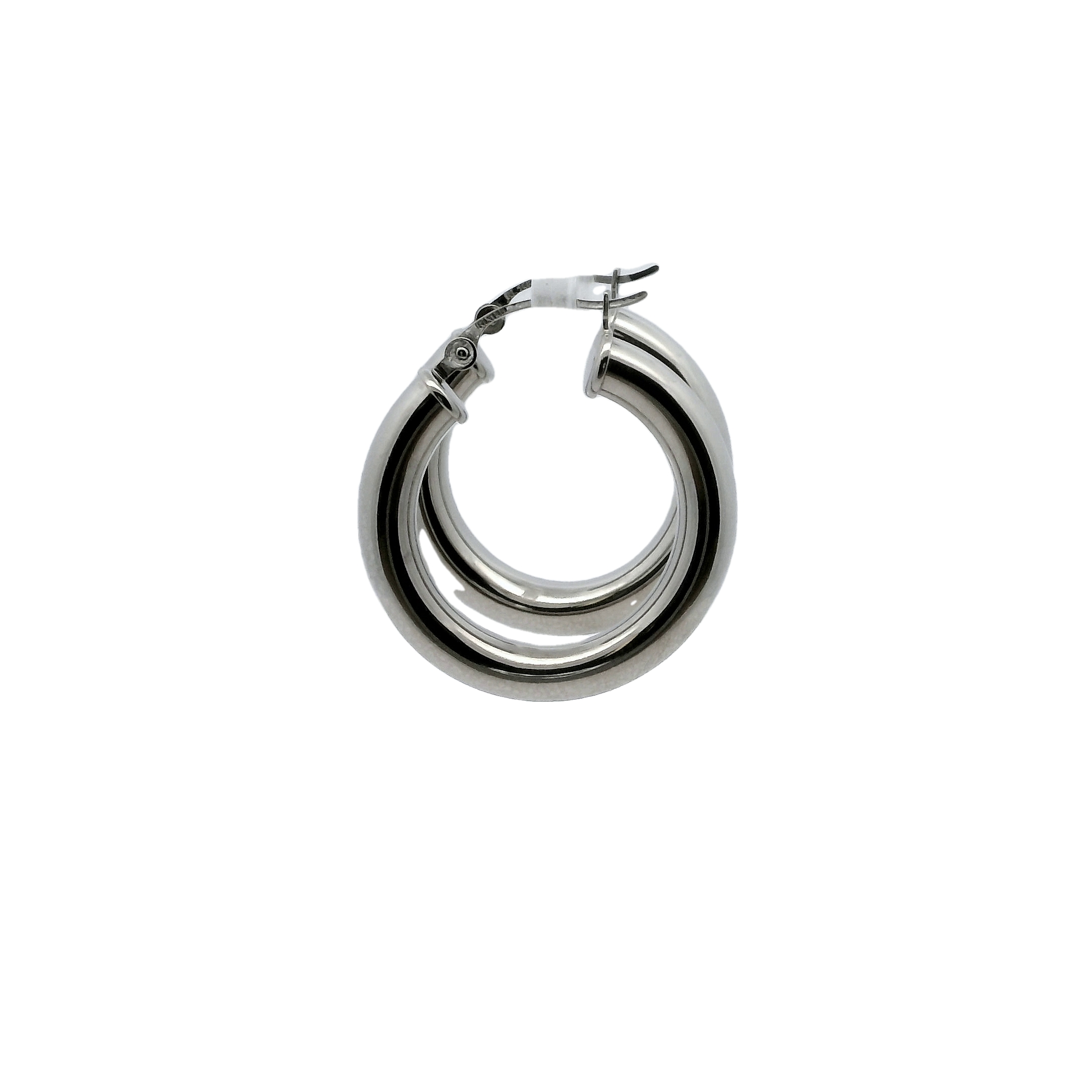 14k White Gold Tube Hoop Earrings