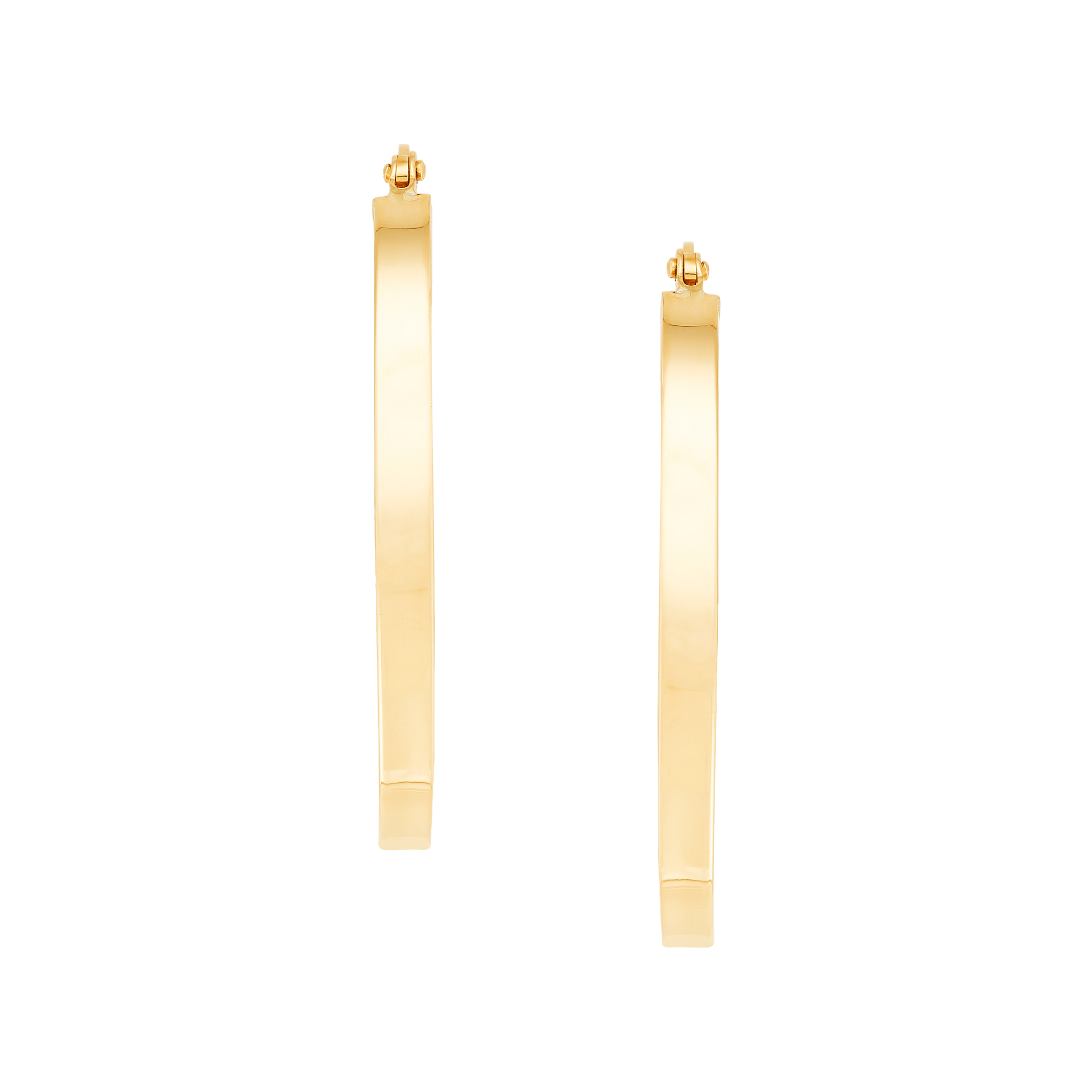 14k Yellow Gold Square Tube Hoop Earrings