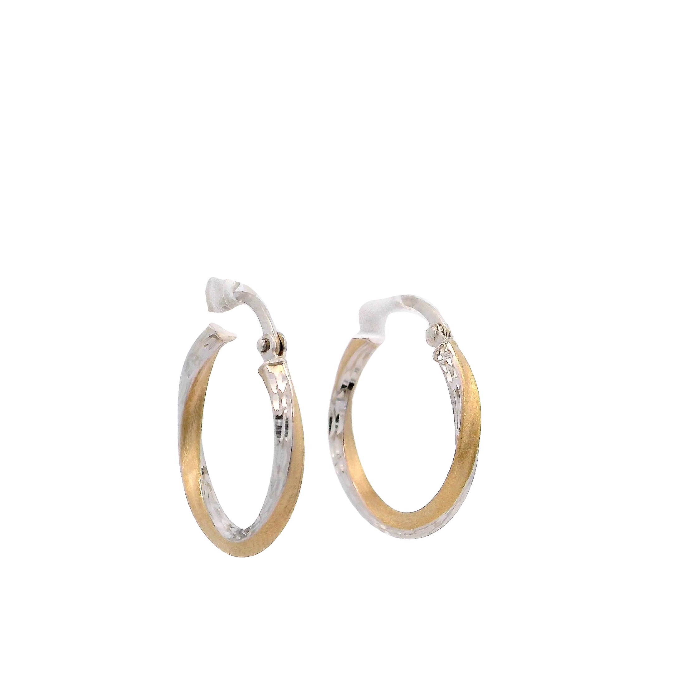 14k Two-toned Hoop Earrings