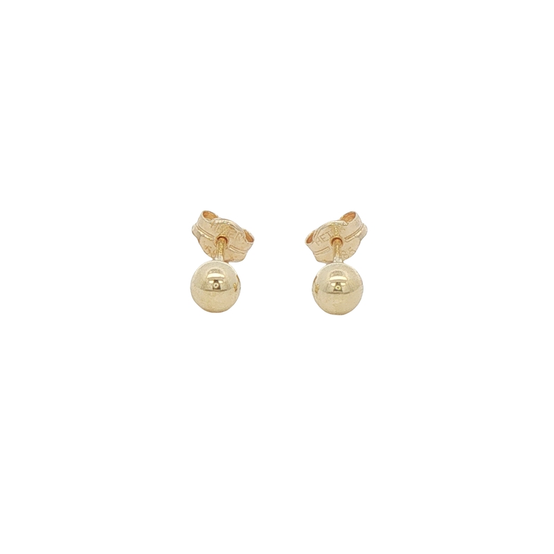 4mm 14k Yellow Gold Ball Stud Earrings