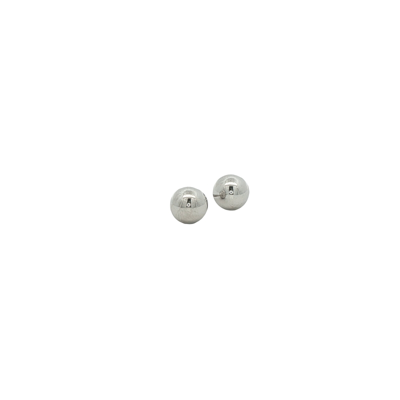 14k White Gold Ball Stud Earrings