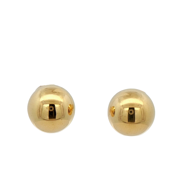 14k Yellow Gold Large Ball Stud Earrings