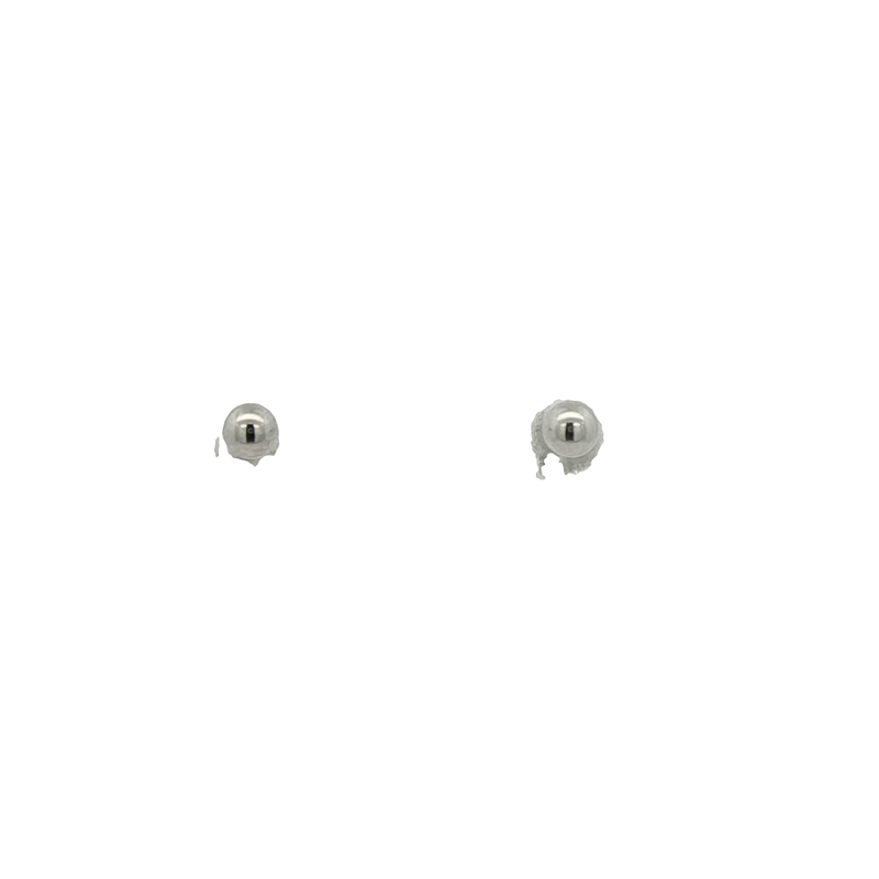 14k White Gold Small Ball Stud Earrings