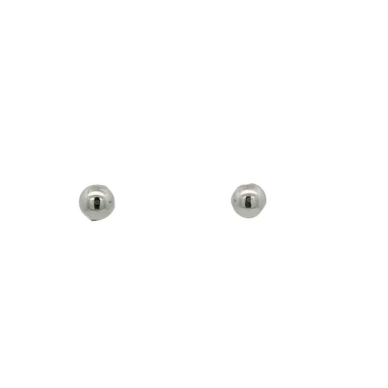 14k White Gold Small Ball Stud Earrings