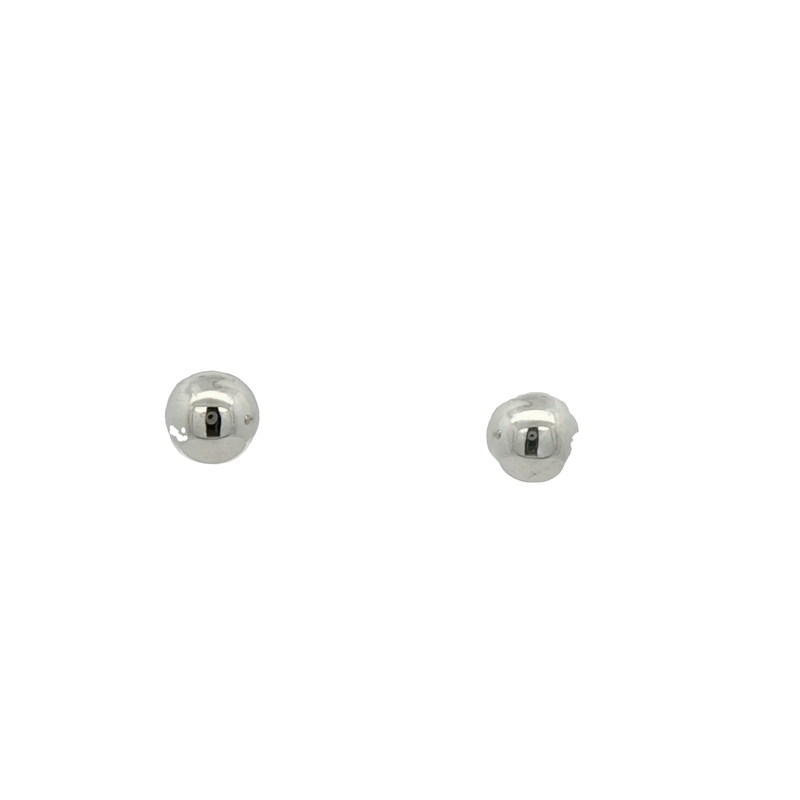 14k White Gold Small Ball Stud Earrings