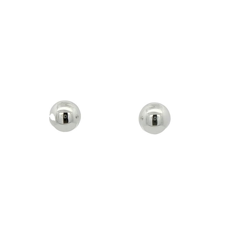 14k White Gold Medium Ball Stud Earrings