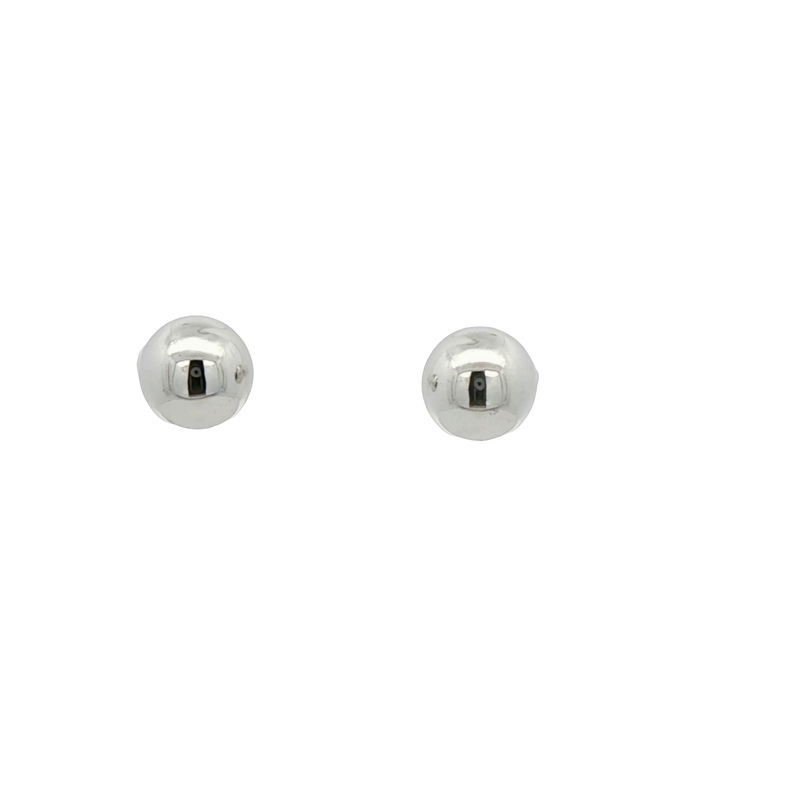 14k White Gold Medium Ball Stud Earrings