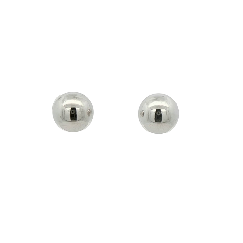 14k White Gold Large Ball Stud Earrings