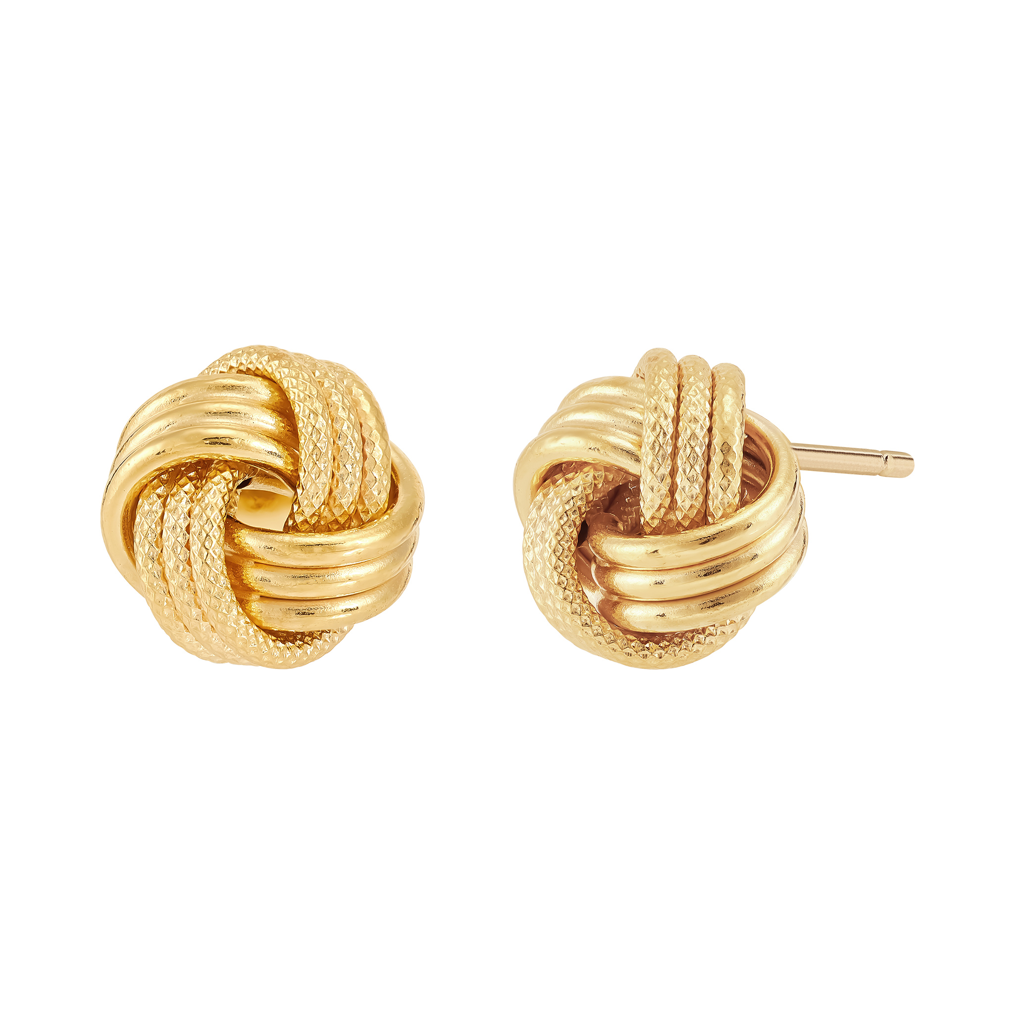 14k Yellow Gold Knot Stud Earrings