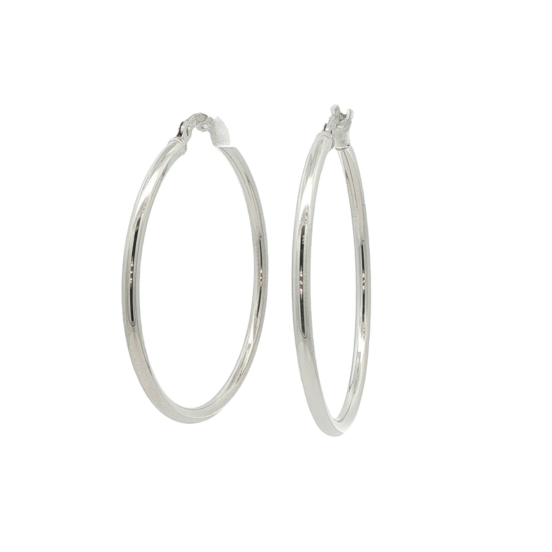 14k White Gold Hoop Earrings