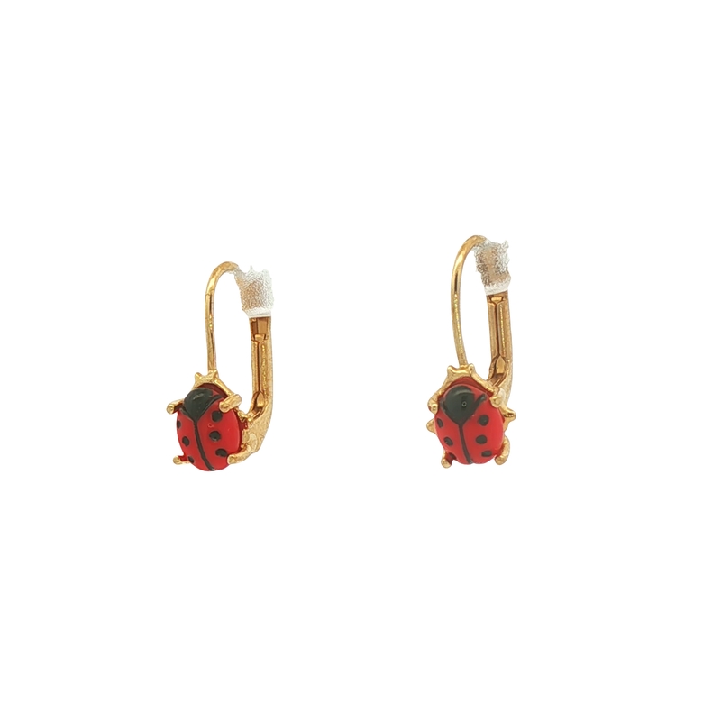 14k Yellow Gold Ladybug Earrings