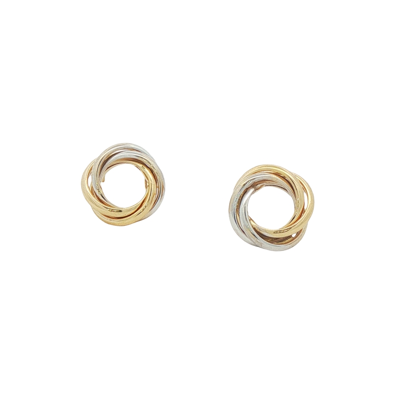 14k Two-tone Stud Earrings