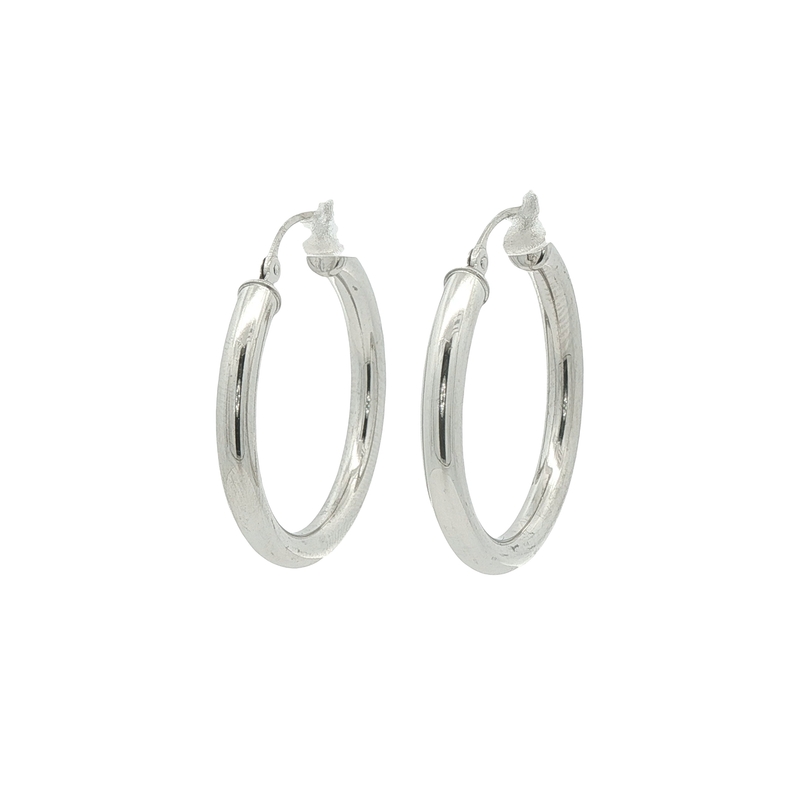 14k White Gold Hoop Earrings