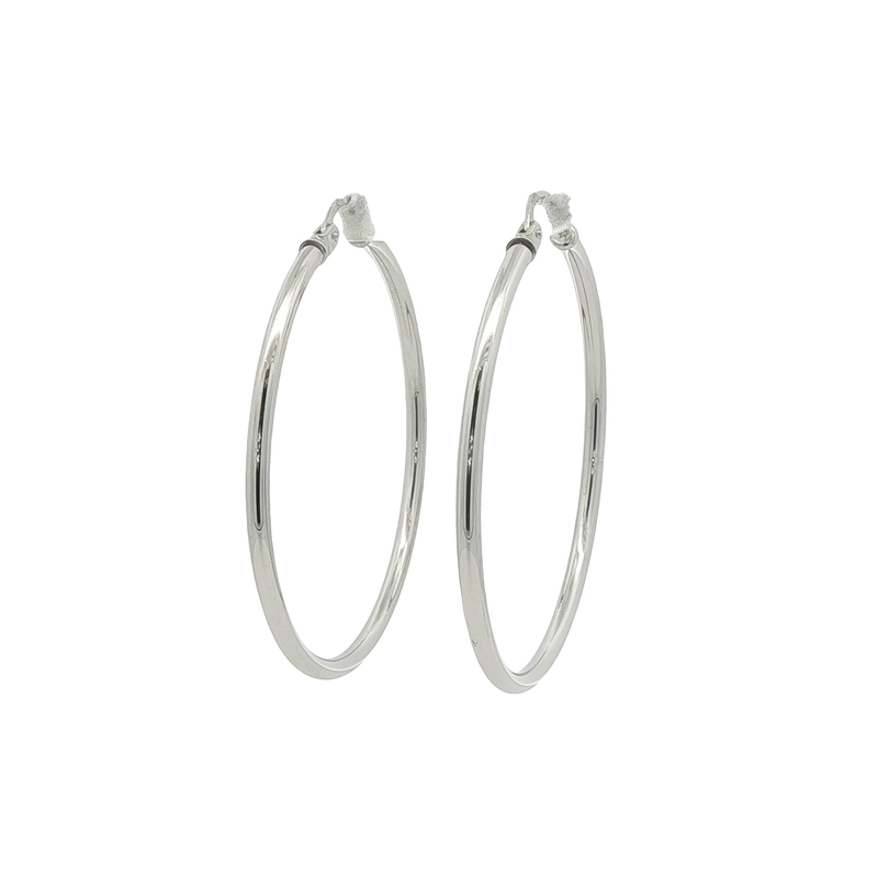 14k White Gold Hoop Earrings