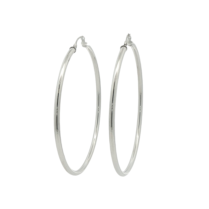 14k White Gold Hoop Earrings