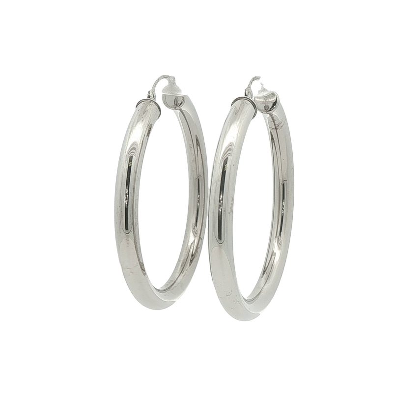14k White Gold Hoop Earrings