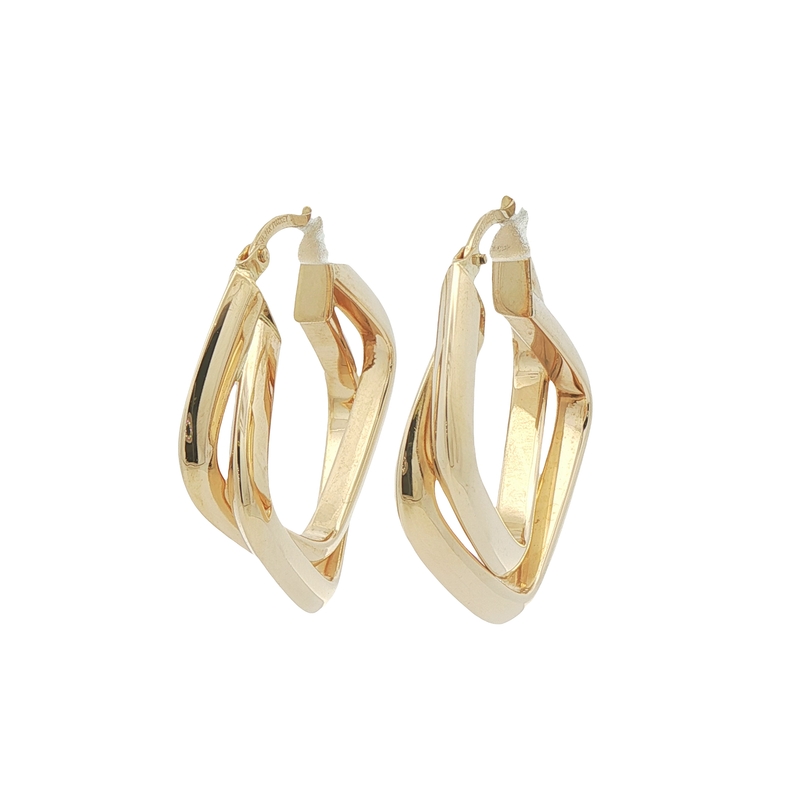14k Yellow Gold Double Hoop Earrings