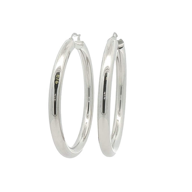 14k White Gold Hoop Earrings