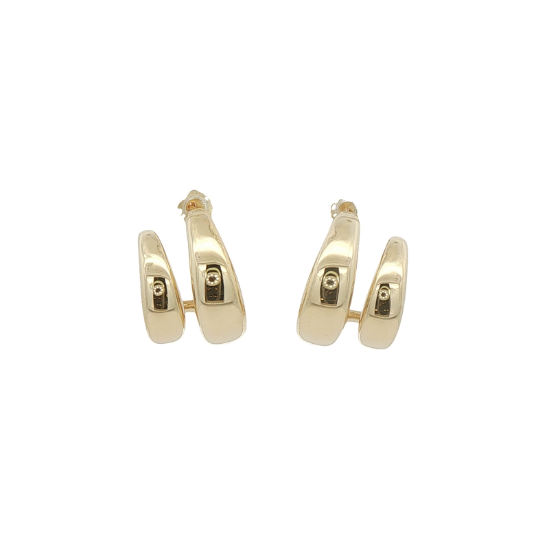 14k Yellow Gold Double Hoop Earrings