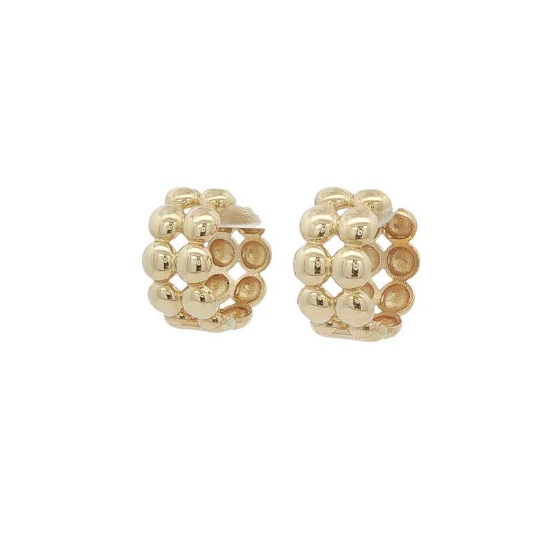 14k Yellow Gold Circle Huggies Hoop Earrings