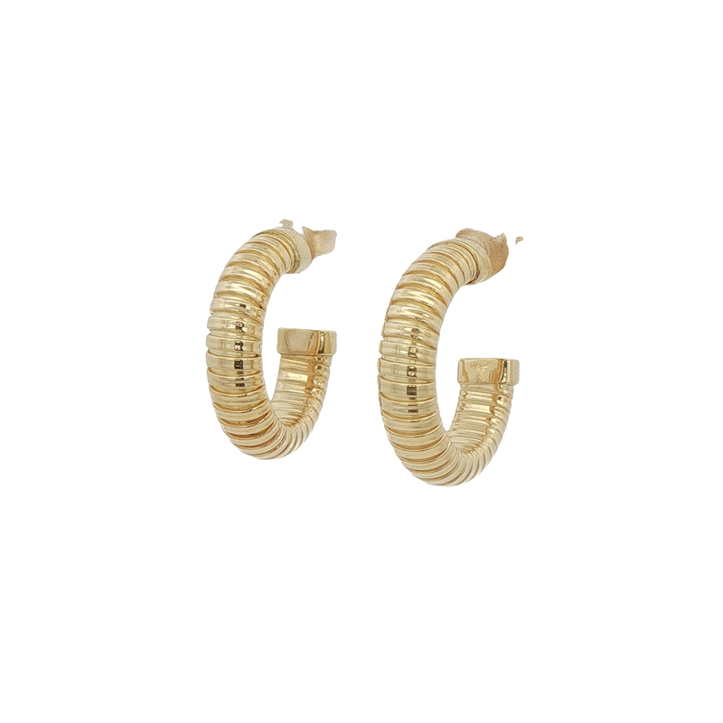 14k Yellow Gold 3/4 Hoop Earrings