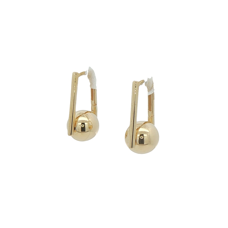 14k Yellow Gold Ball Huggies Earrings