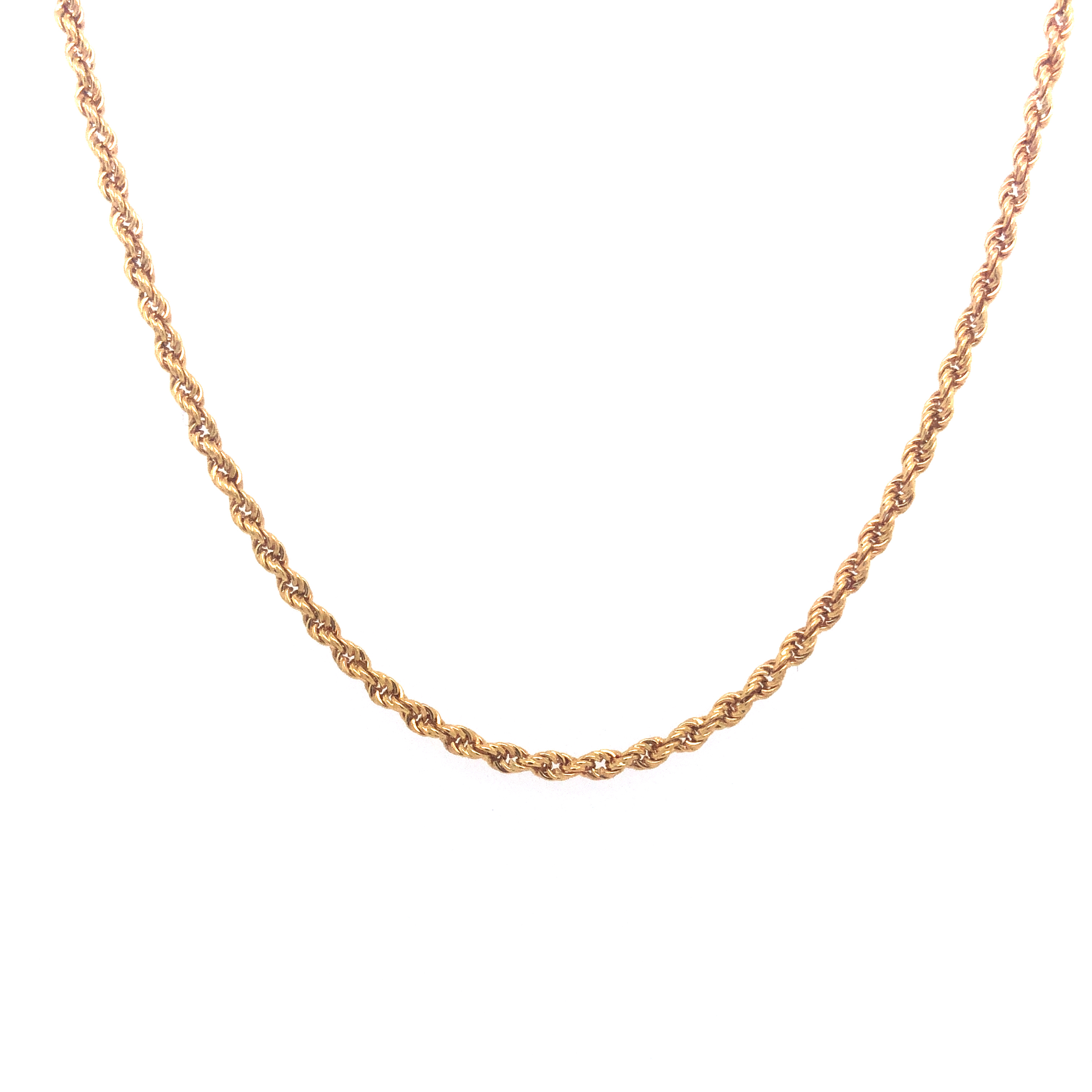 Yellow 18 Karat 2.1mm Rope Chain Length 20
Dwt: 5.53