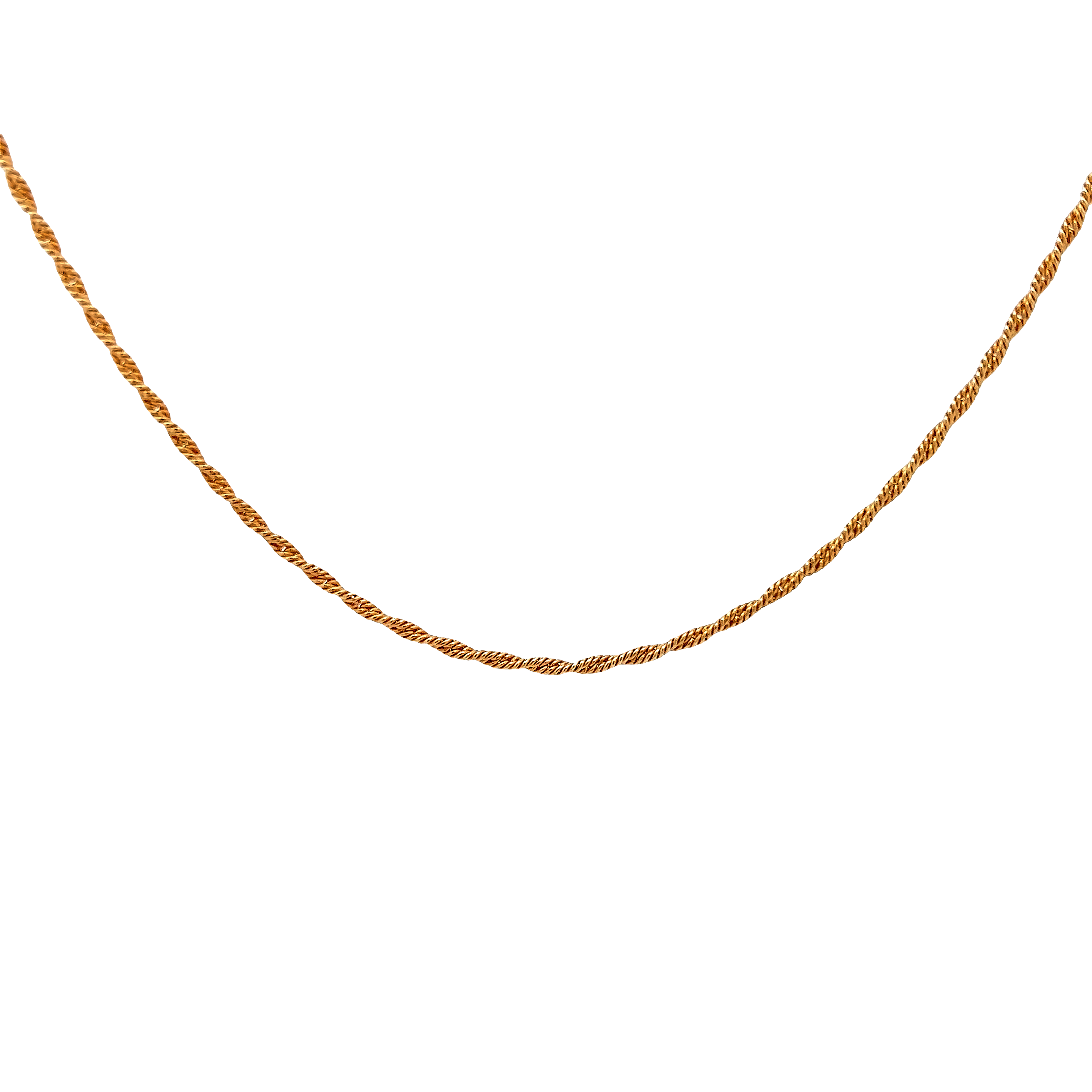 Yellow 14 Karat Twisted Wire Chain Length 16
Dwt: 3.79