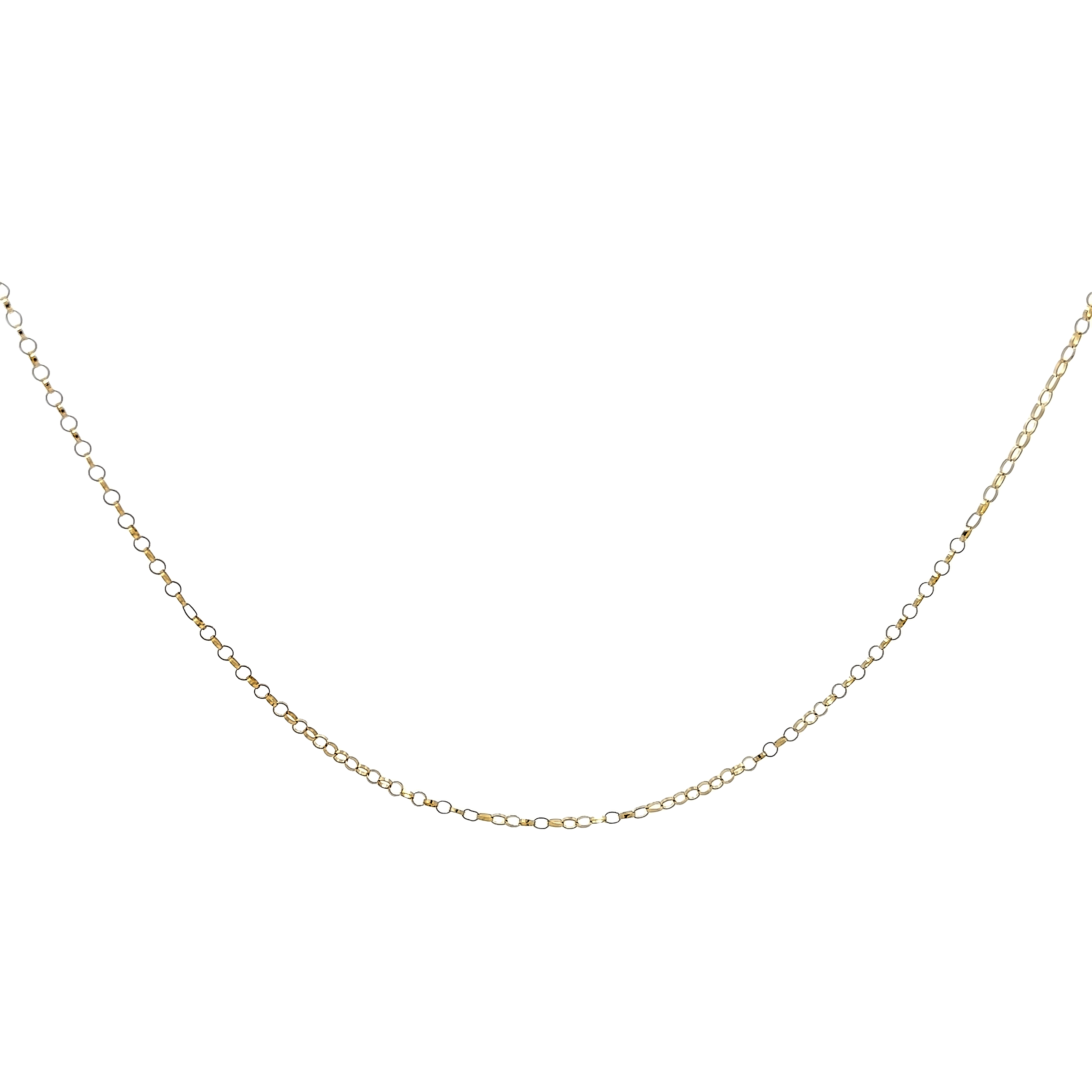 Yellow 18 Karat Rolo Link Chain Length 16