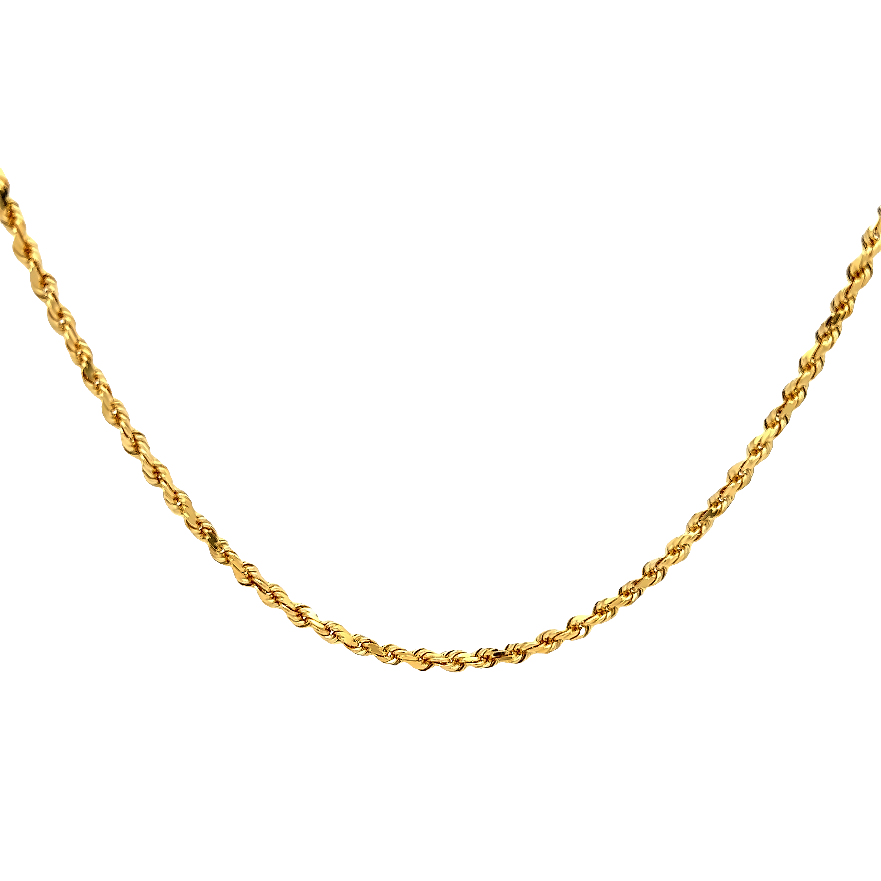 Yellow 14 Karat 3mm Rope Chain Length 30", 15.74 Dwt.