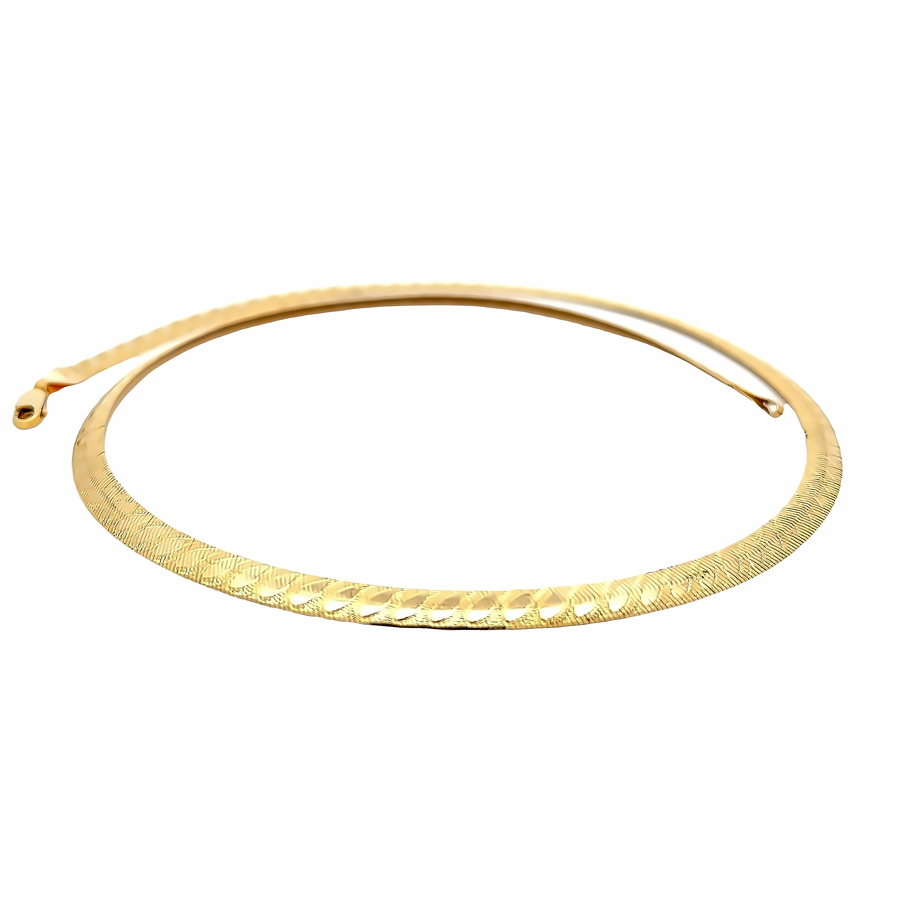 14 Karat Yellow Gold Engraved Omega Chain Length 18". 5.9 Dwt.