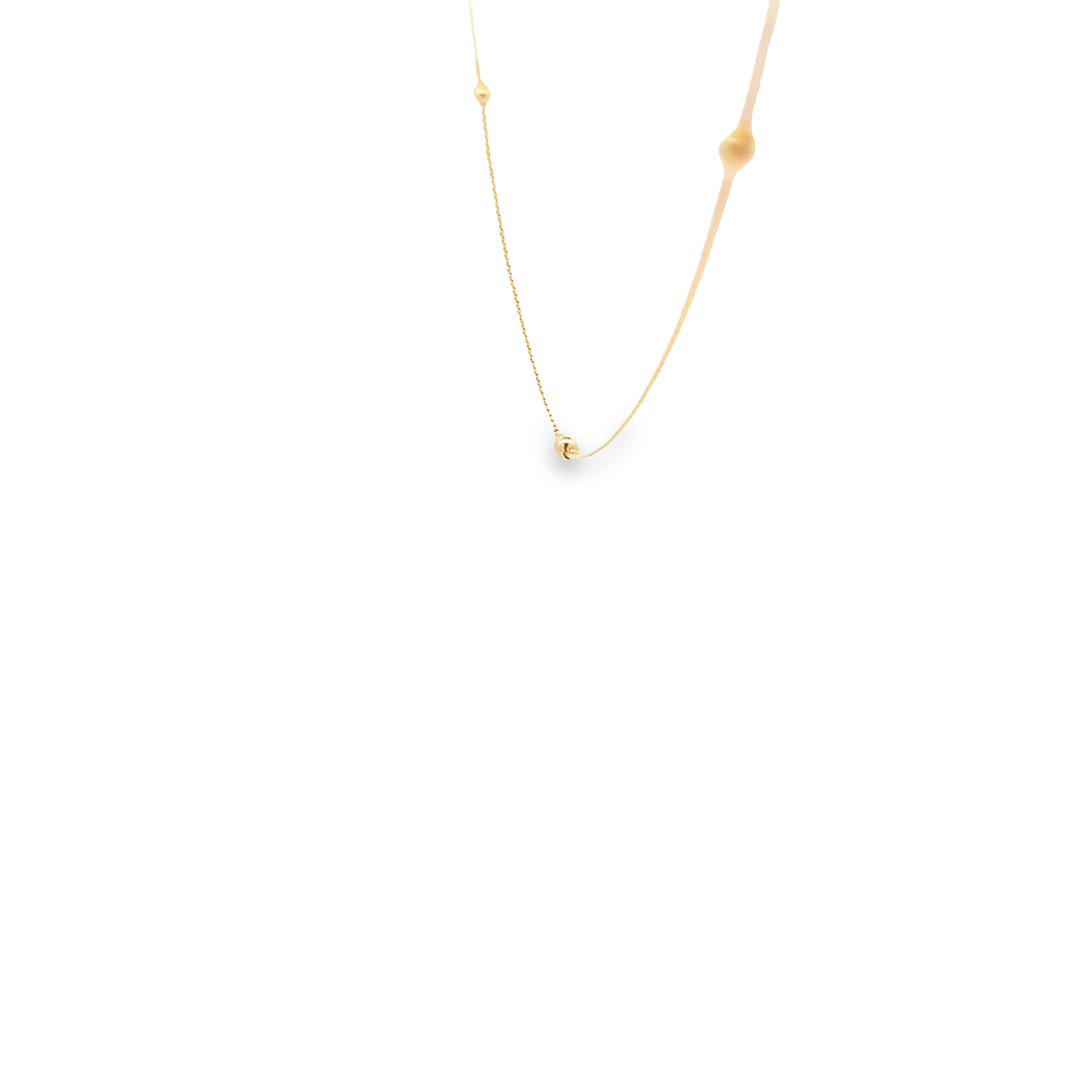 18 Karat Box Chain With Beads Length 20