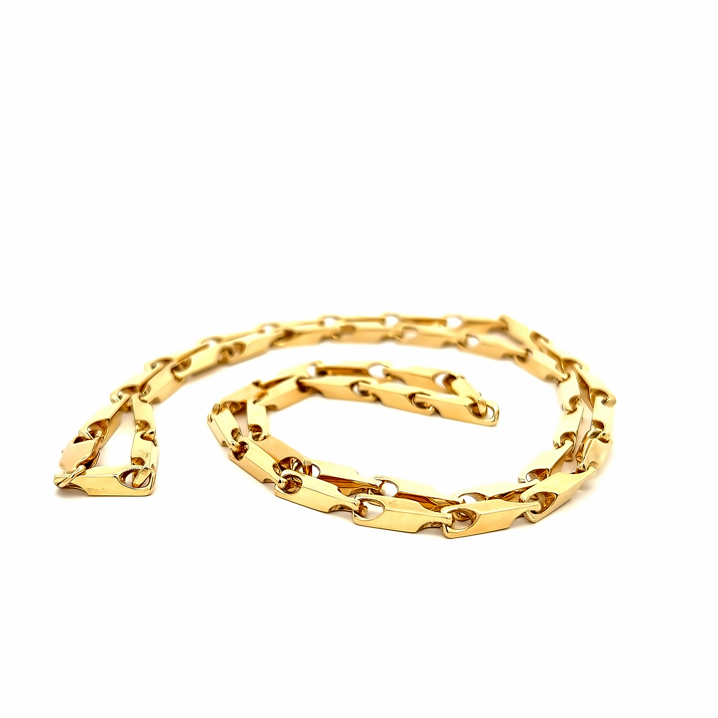 Yellow 14 Karat Fancy Link Chain Length 24", 27.51 Dwt.