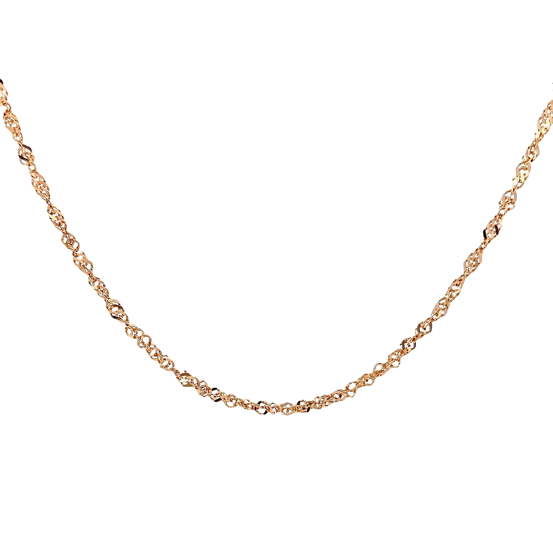Yellow 14 Karat Twisted Flat Curb Link Chain Length 20, 4.86 Dwt.