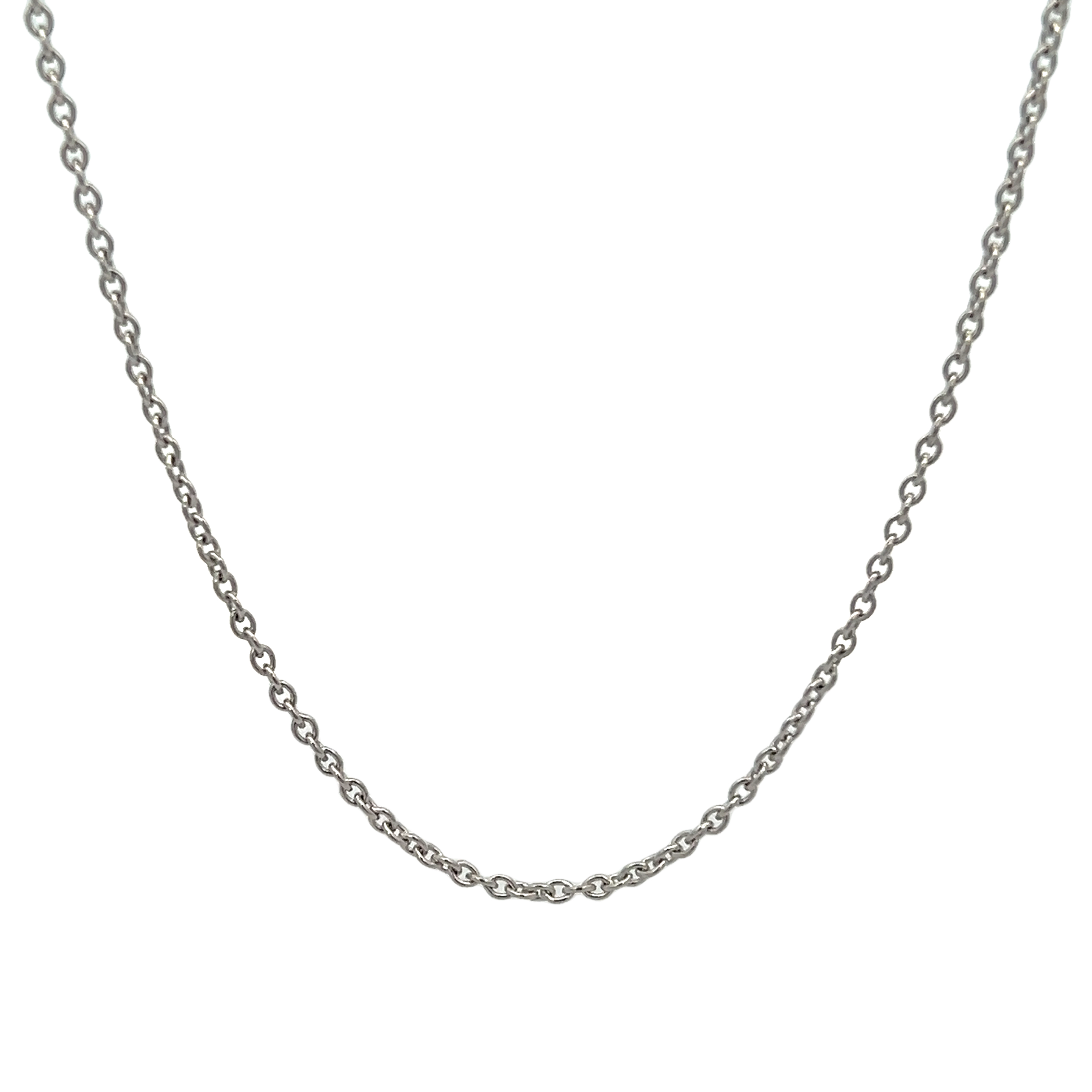 14k White Gold Cable Link Chain