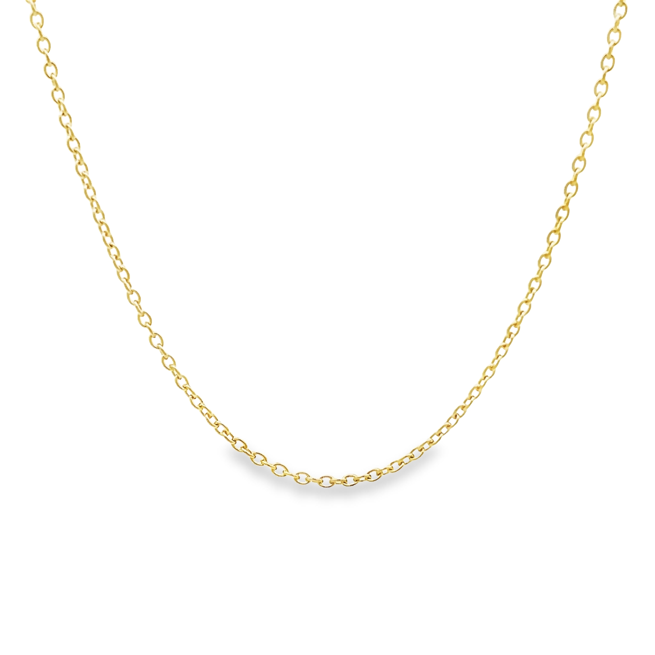 14k Yellow Gold Oval Cable Link Chain Necklace