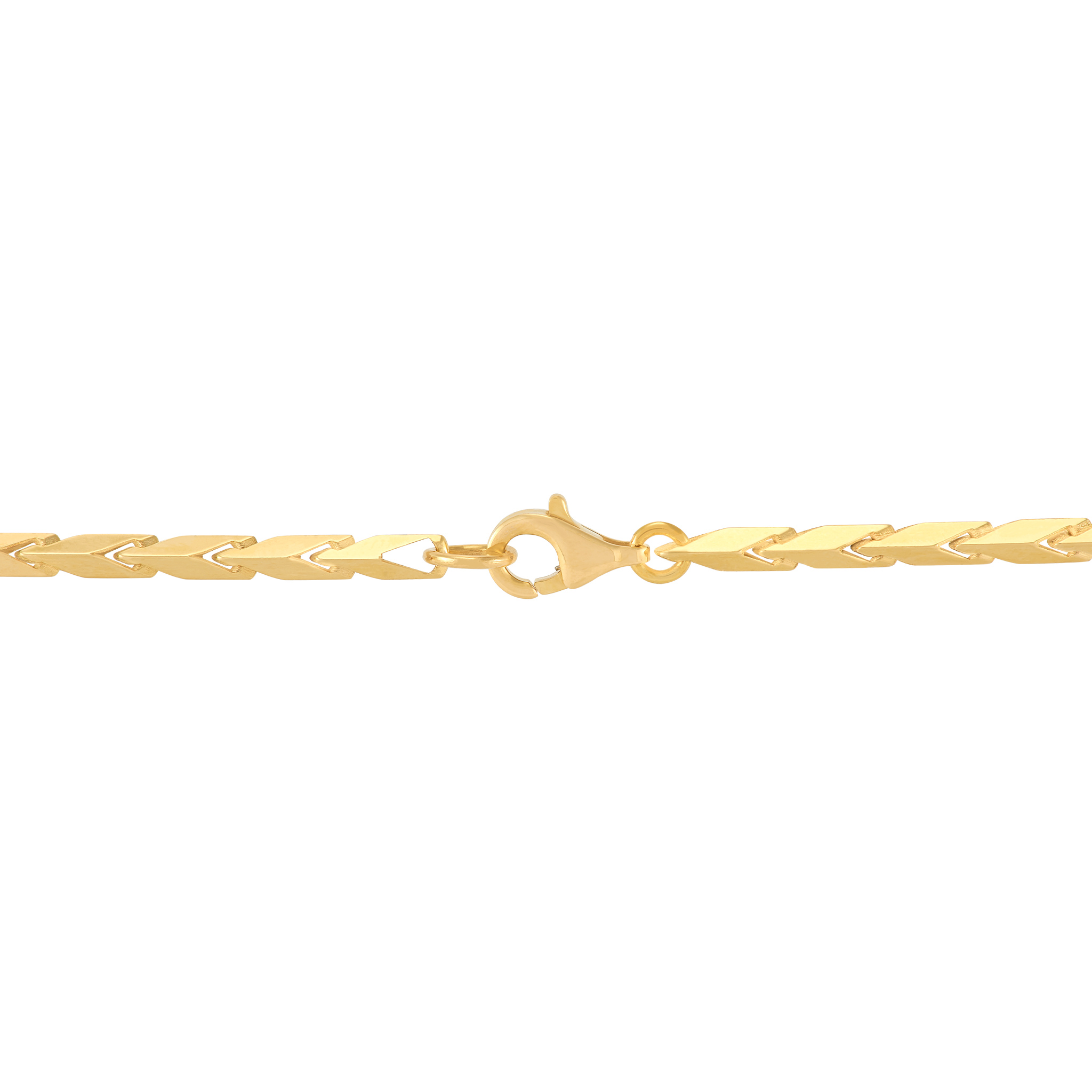 14k Yellow Gold Chevron Pattern Link Chain