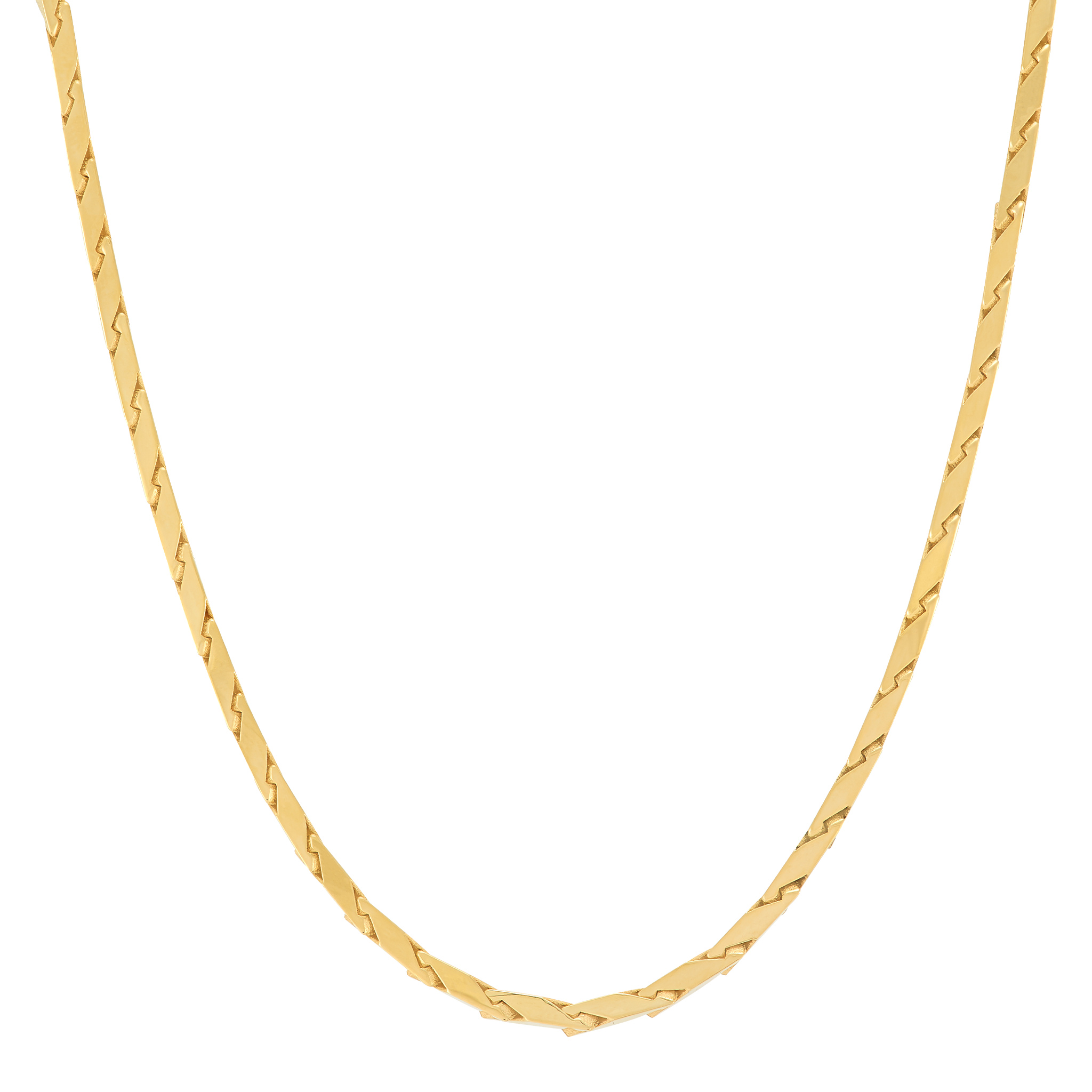 14k Yellow Gold Chevron Pattern Link Chain