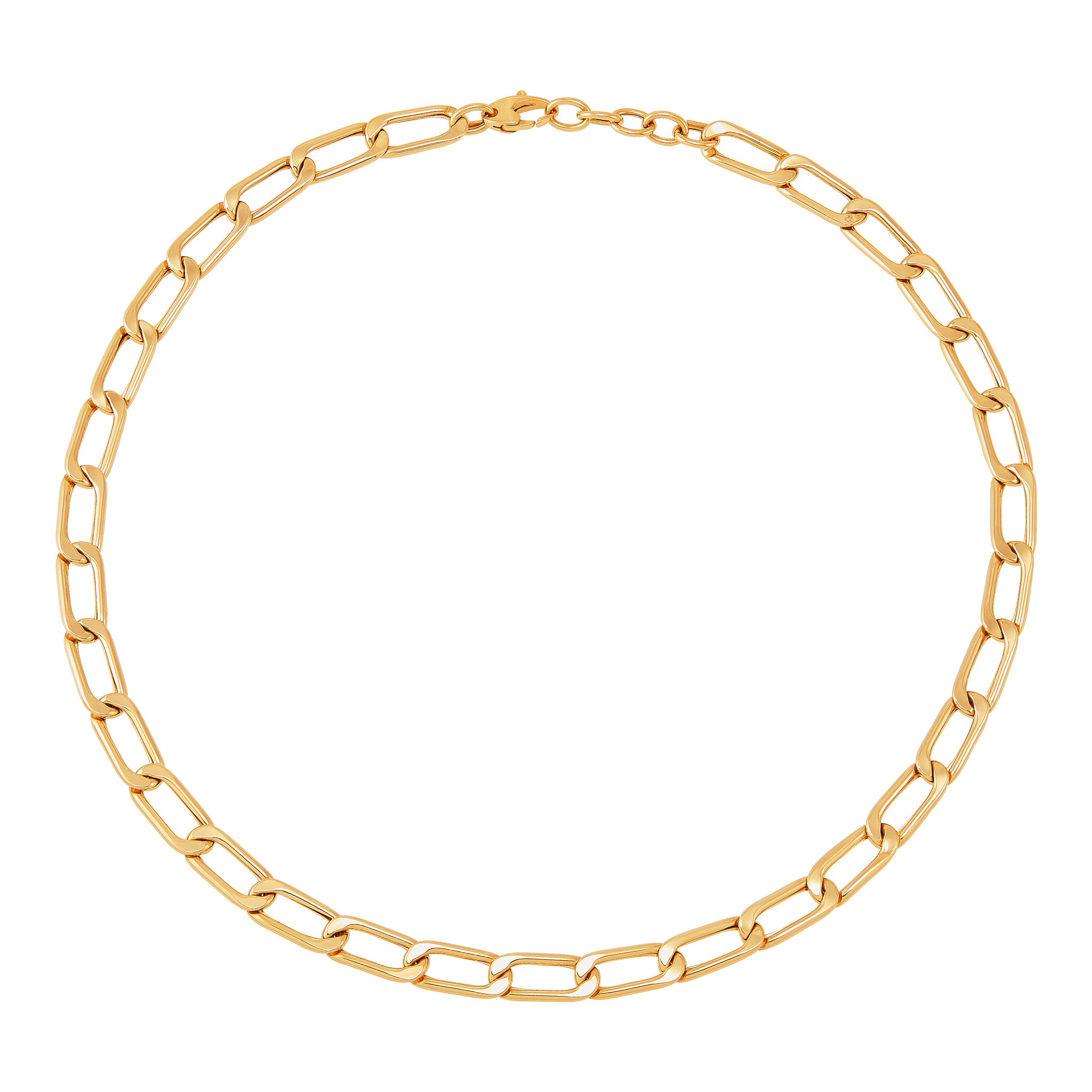 14k Yellow Gold Paperclip Chain Necklace
