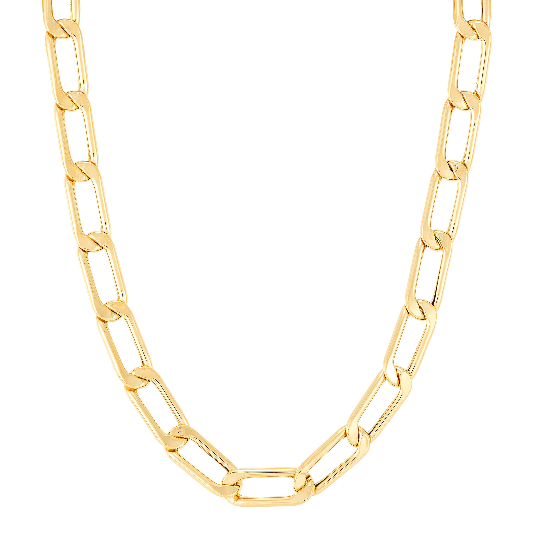 14k Yellow Gold Paperclip Chain Necklace